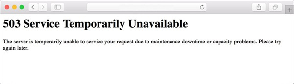 503 Service temporairement indisponible sur Apache
