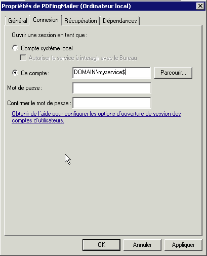 Windows managed service account