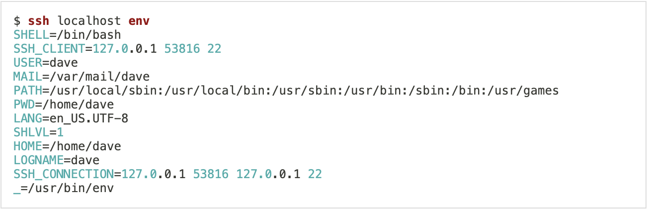 Variables d'environnement SSH