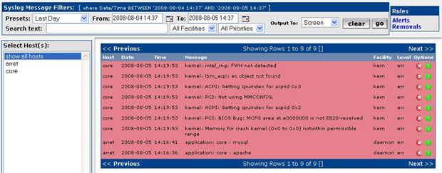 Syslog plugin for Cacti