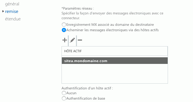 Exchange Relais mail Smarthost